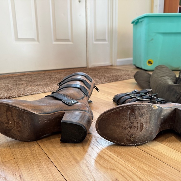 Freebird Brown Leather Buckle Boots 9 - Picture 6 of 8